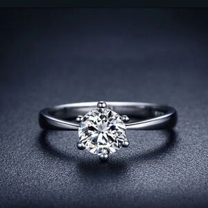 Elegant Silver Solitaire Ring